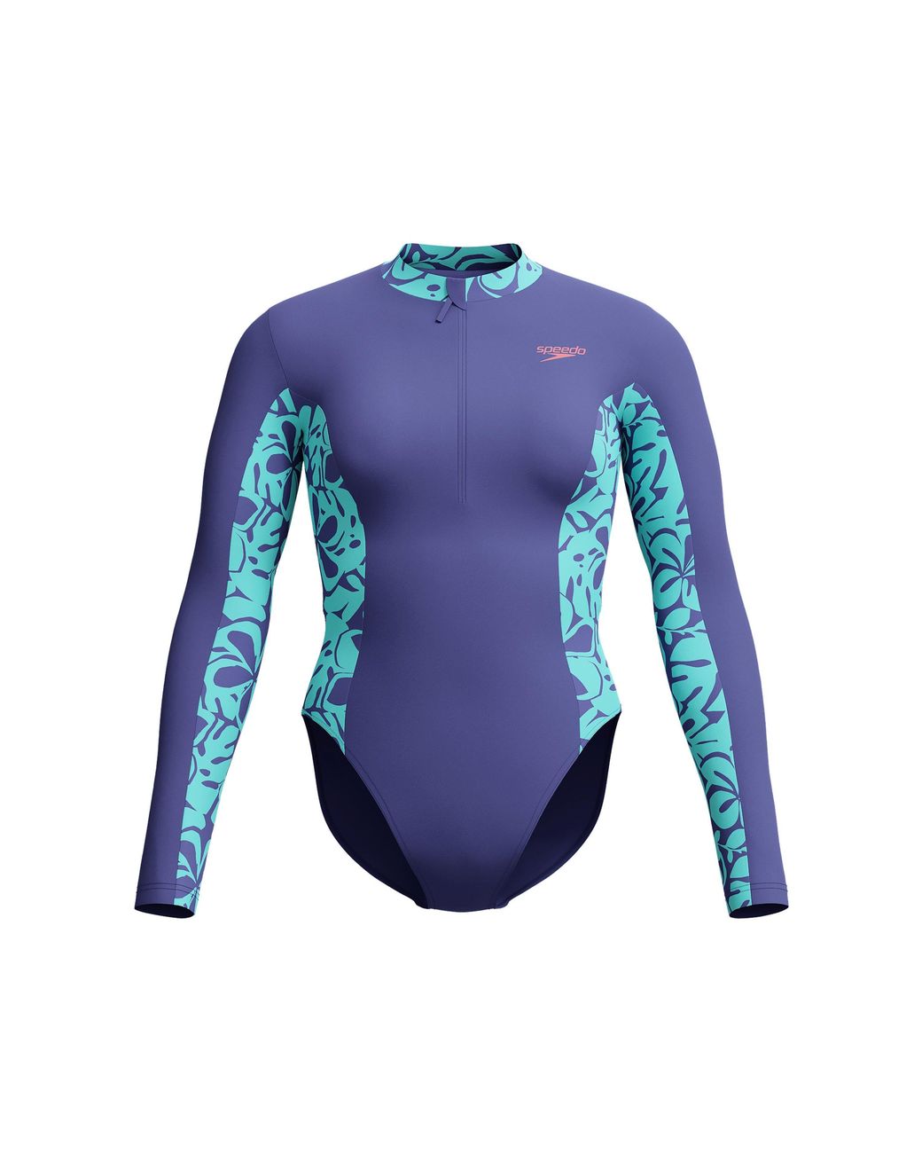 Speedo Blue Long-Sleeve One-Piece Swimsuit