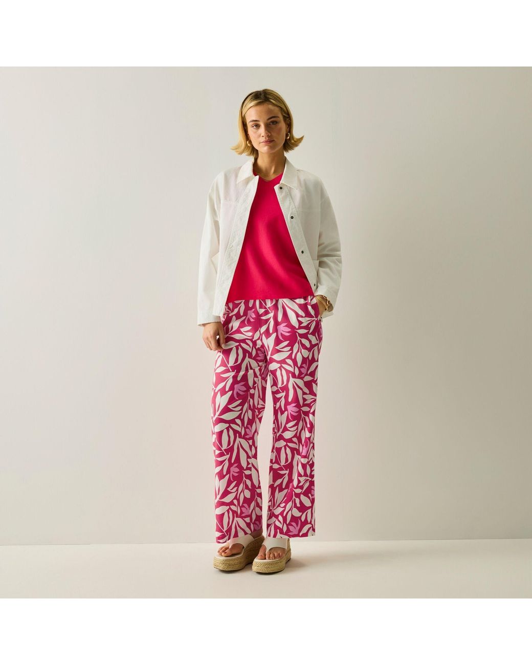 Regatta Pink Talamanca Linen Relaxed-Fit Trousers