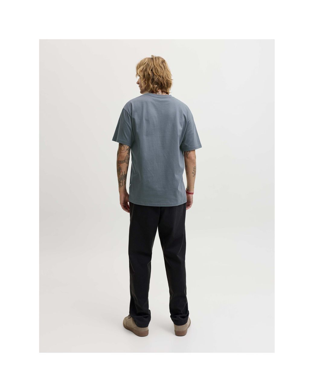 Jack & Jones Gray Organic Cotton Short-Sleeve Oversized T-Shirt for men