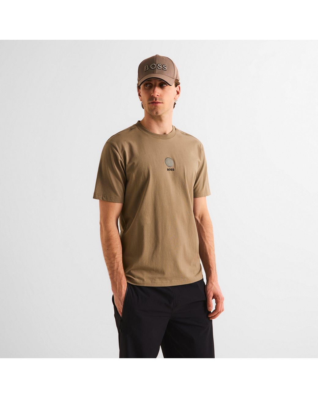 Boss Natural Golf Terrace Short Sleeve Top With Unique Front & Back Detail for men