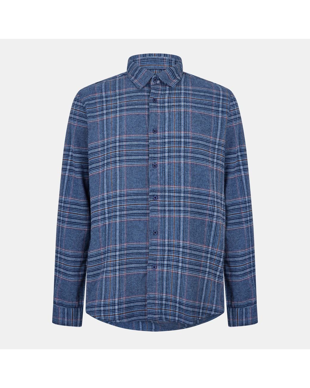 Peter Werth Blue Filmer Long Sleeve Plain Shirt for men