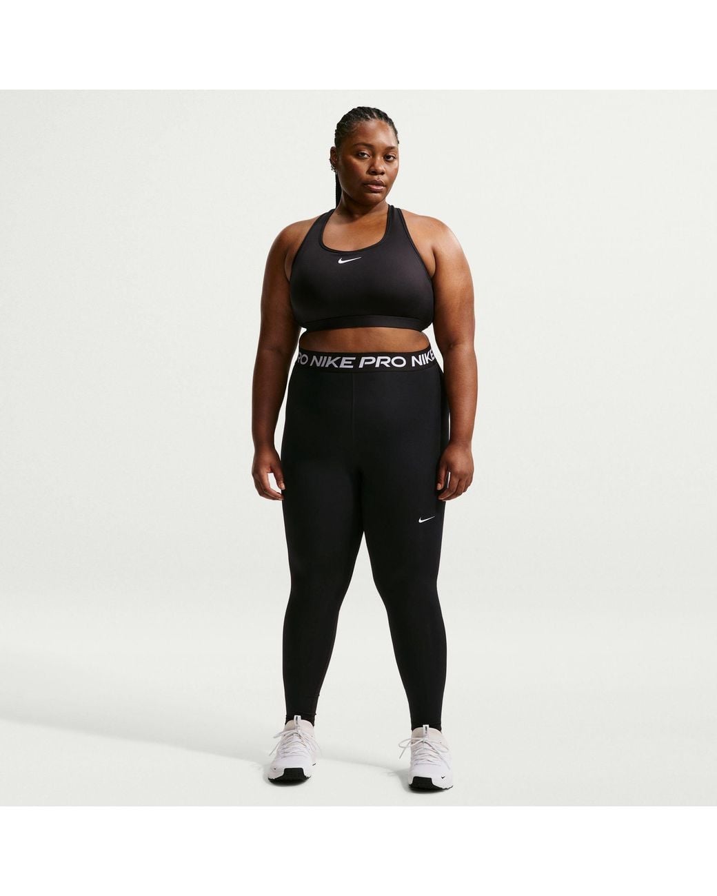 Nike Black Pro 365 Compression-Fit Mid-Rise Tights