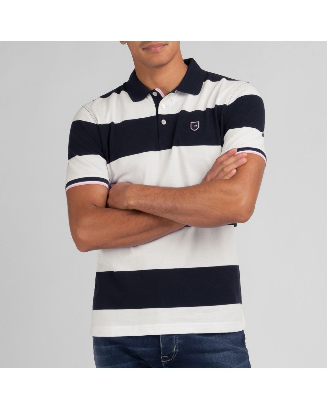 Eden Park Blue Striped Polo Shirt for men