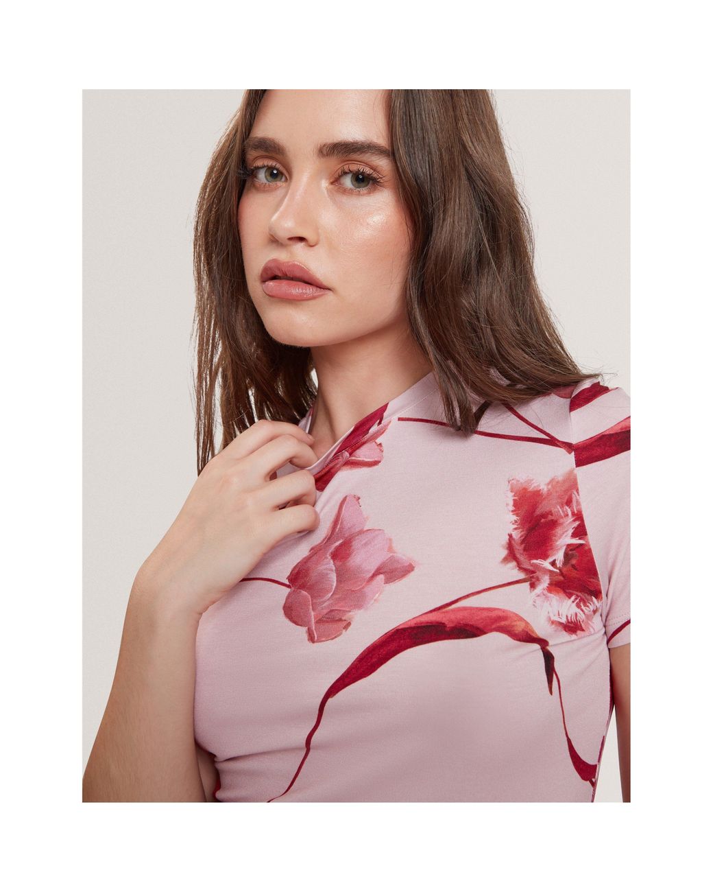 Ted Baker Pink Printed Slim Fit T-Shirt