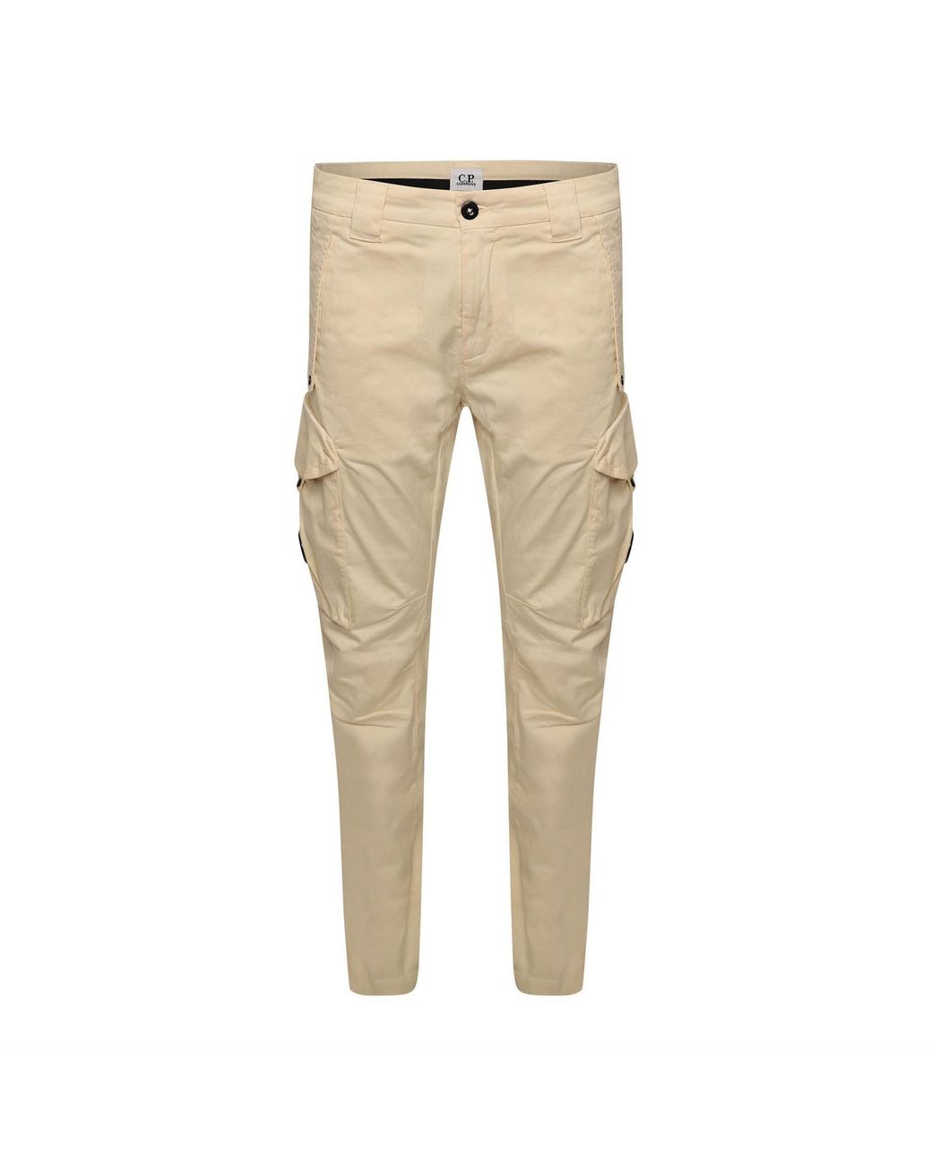 C P Company Natural Sateen Stretch Cargo Lens Pants for men