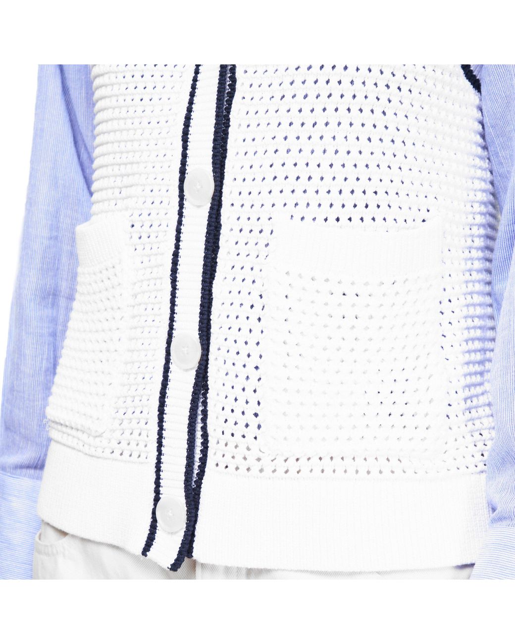 Varley White Ribbed Knitted Tank Top