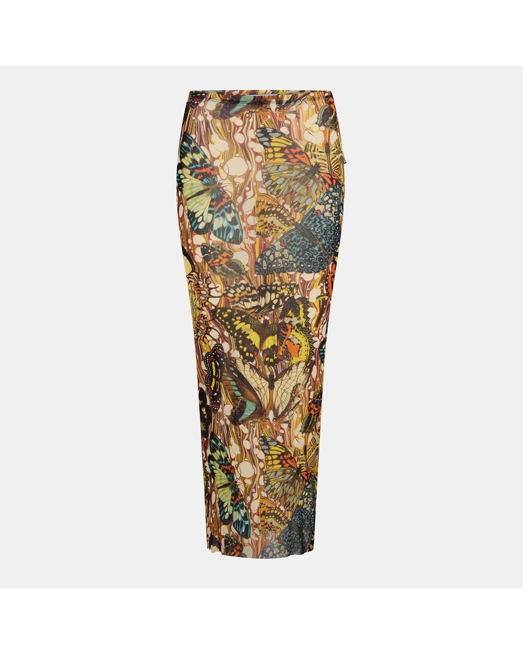 Jean Paul Gaultier Metallic Papillon Maxi Skirt