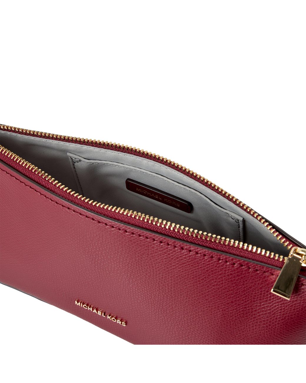 MICHAEL Michael Kors Red Laila Small East-West Coated Canvas Shoulder Bag