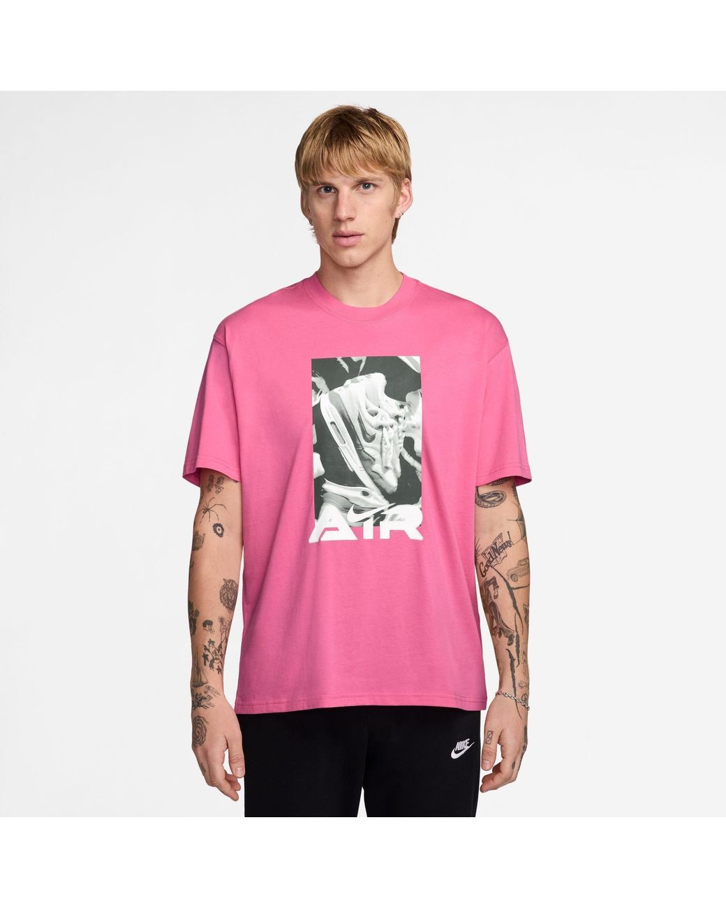 Nike Pink Nsw Air Photo Cotton T-Shirt