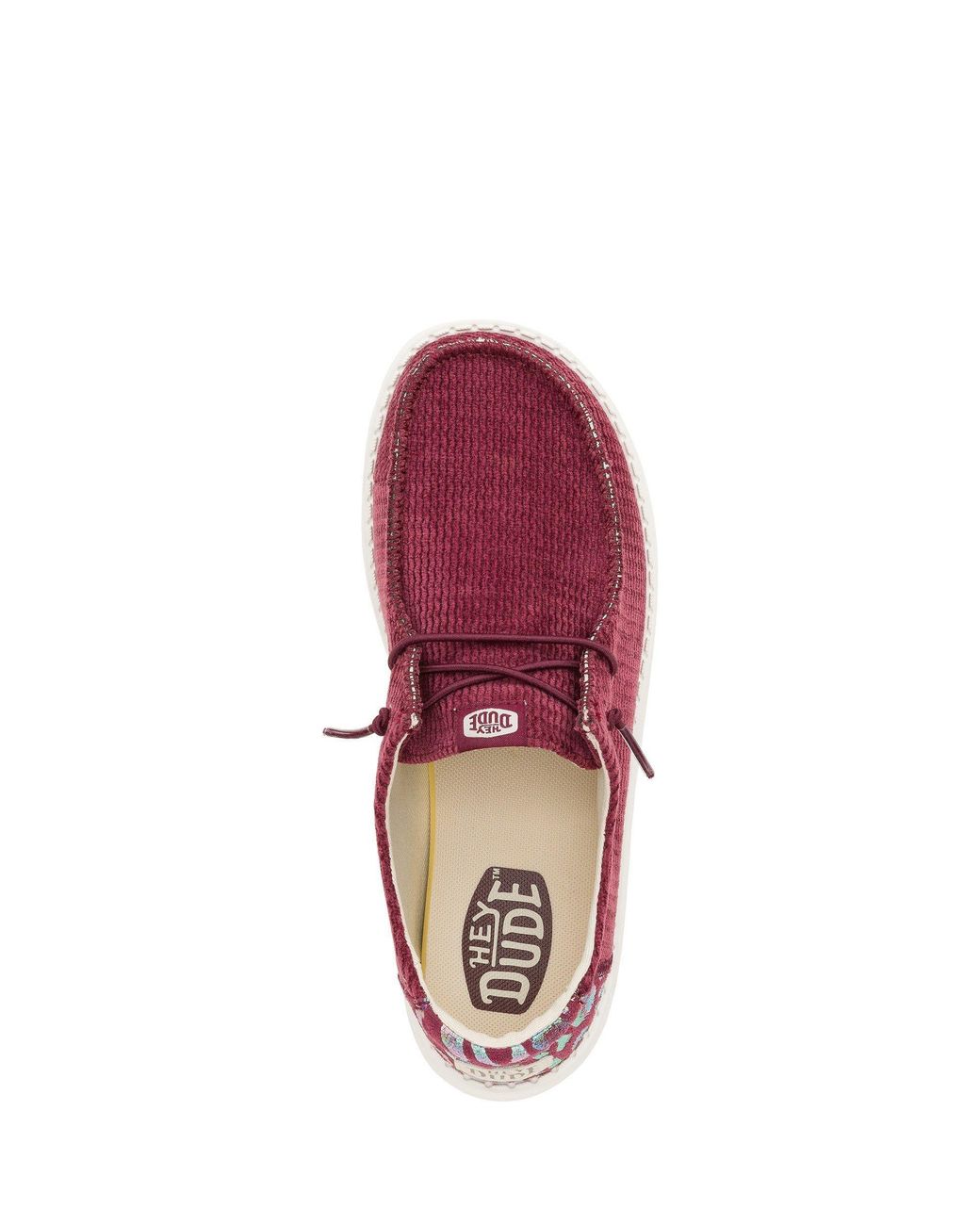 HeyDude Purple Wendy Corduroy Leo Low-Top Trainers