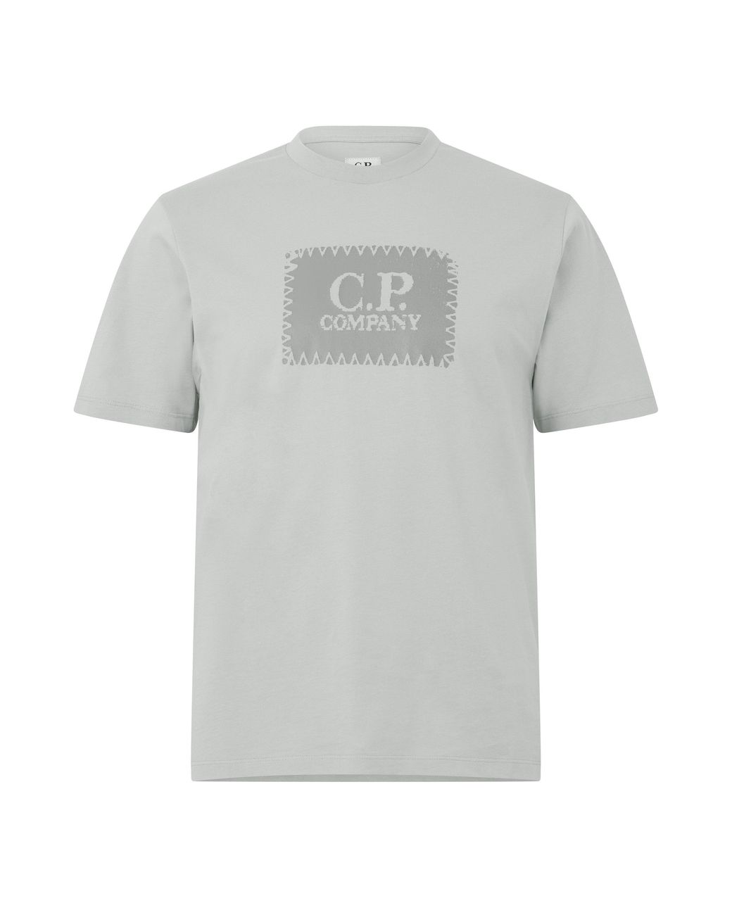 C P Company Gray Block Logo Regular Fit T-Shirt for men
