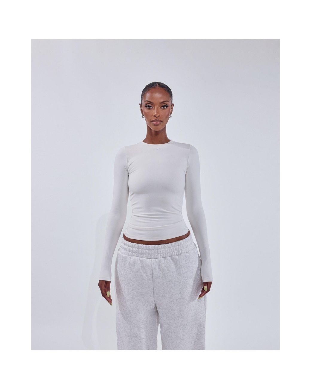 Mars the Label White Sculpt Long Sleeve Tee