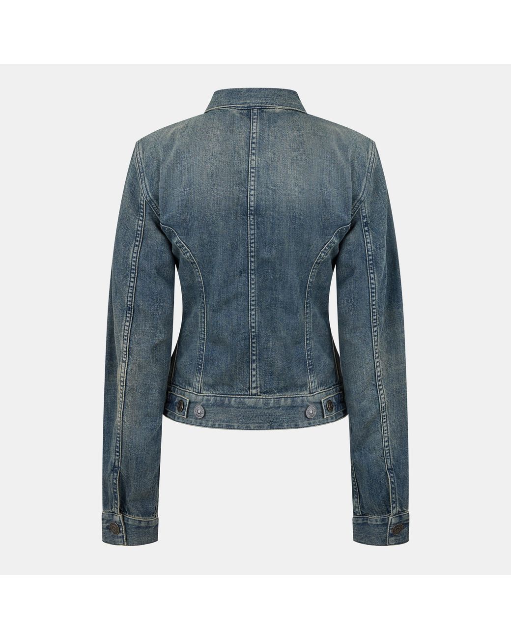 Balenciaga Blue Bal Corseted Denim Jacket