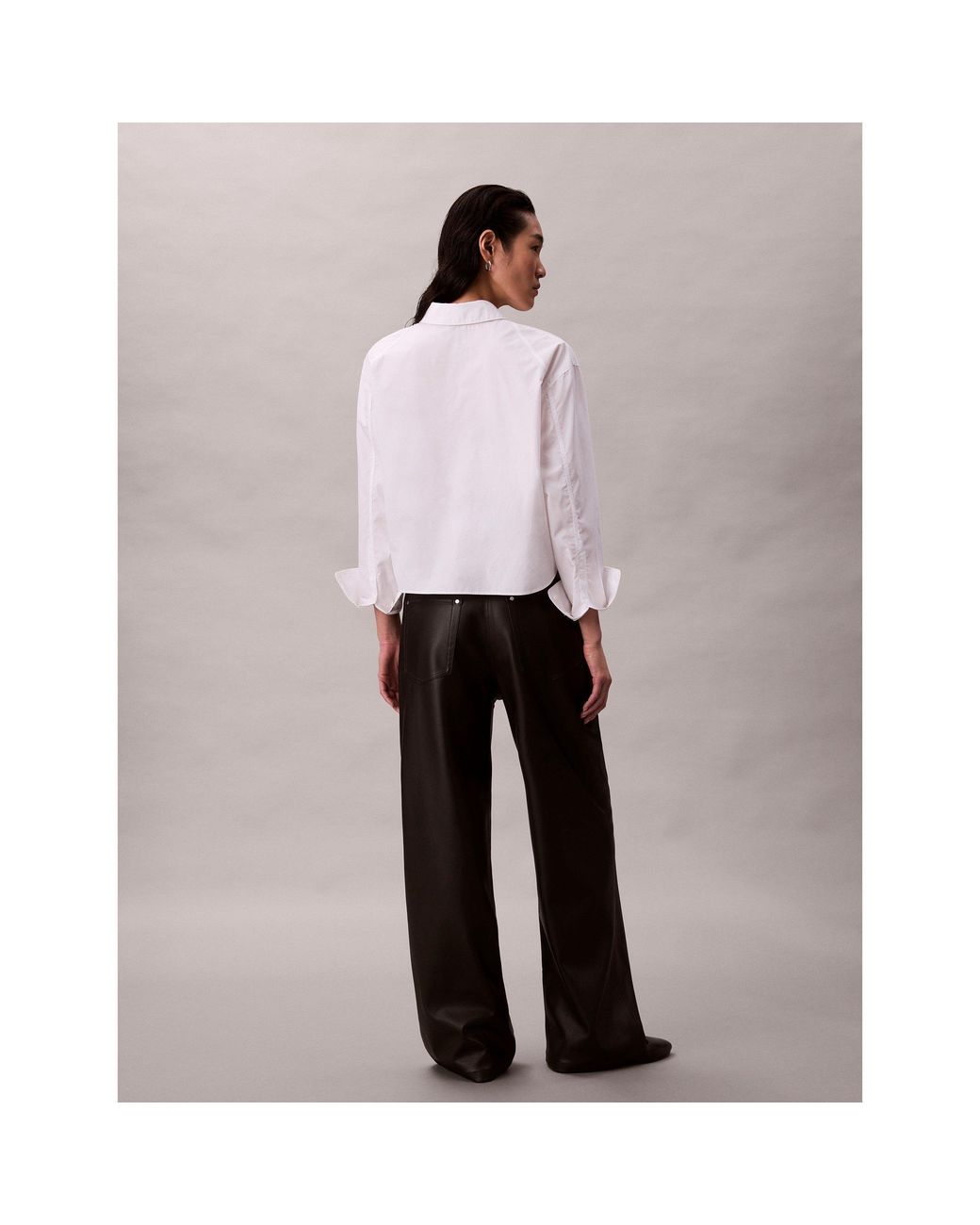 Calvin Klein Black Tailored Leather Trousers