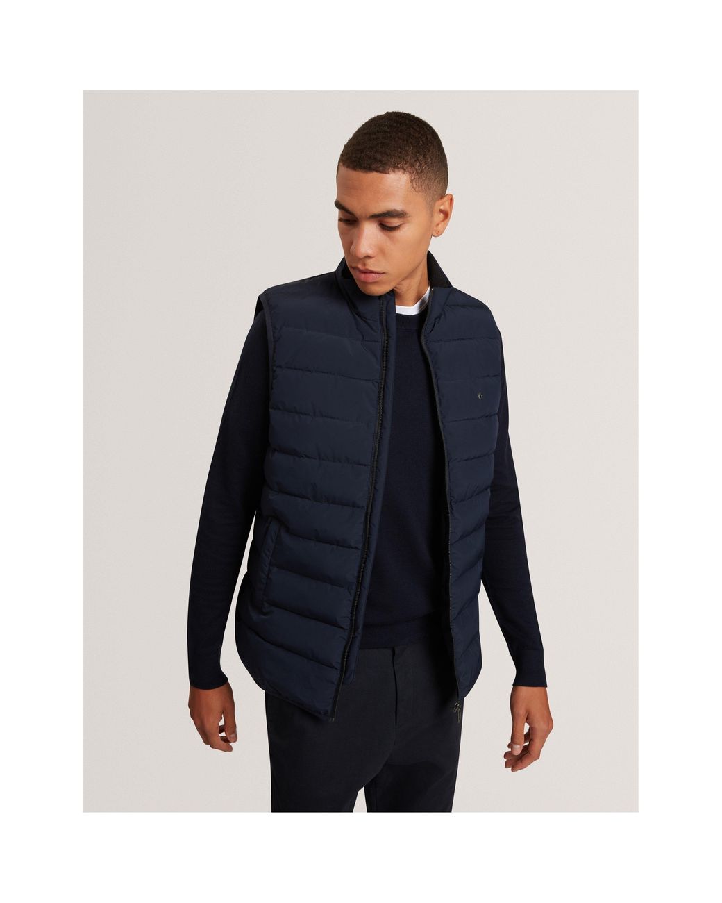 Ted Baker Blue Lightweight Quilted Gilet for men