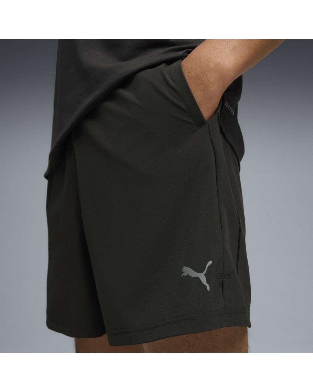 PUMA Black Tech Training 5In Stretch Woven Shorts for men