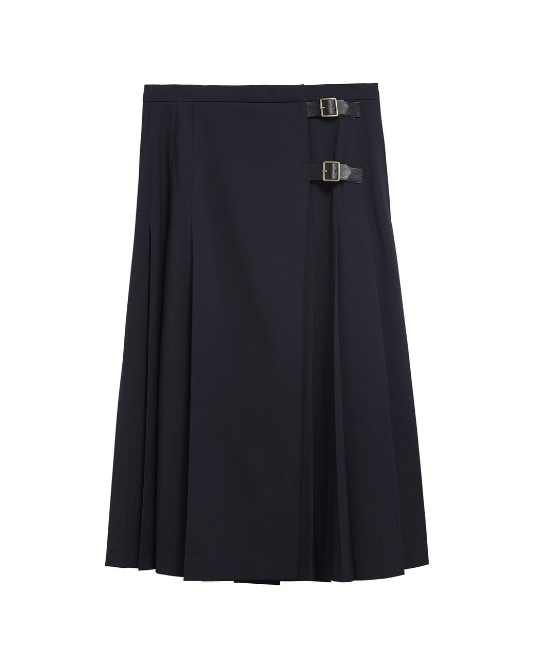 Barbour Blue Delilah Pleated Midi Skirt