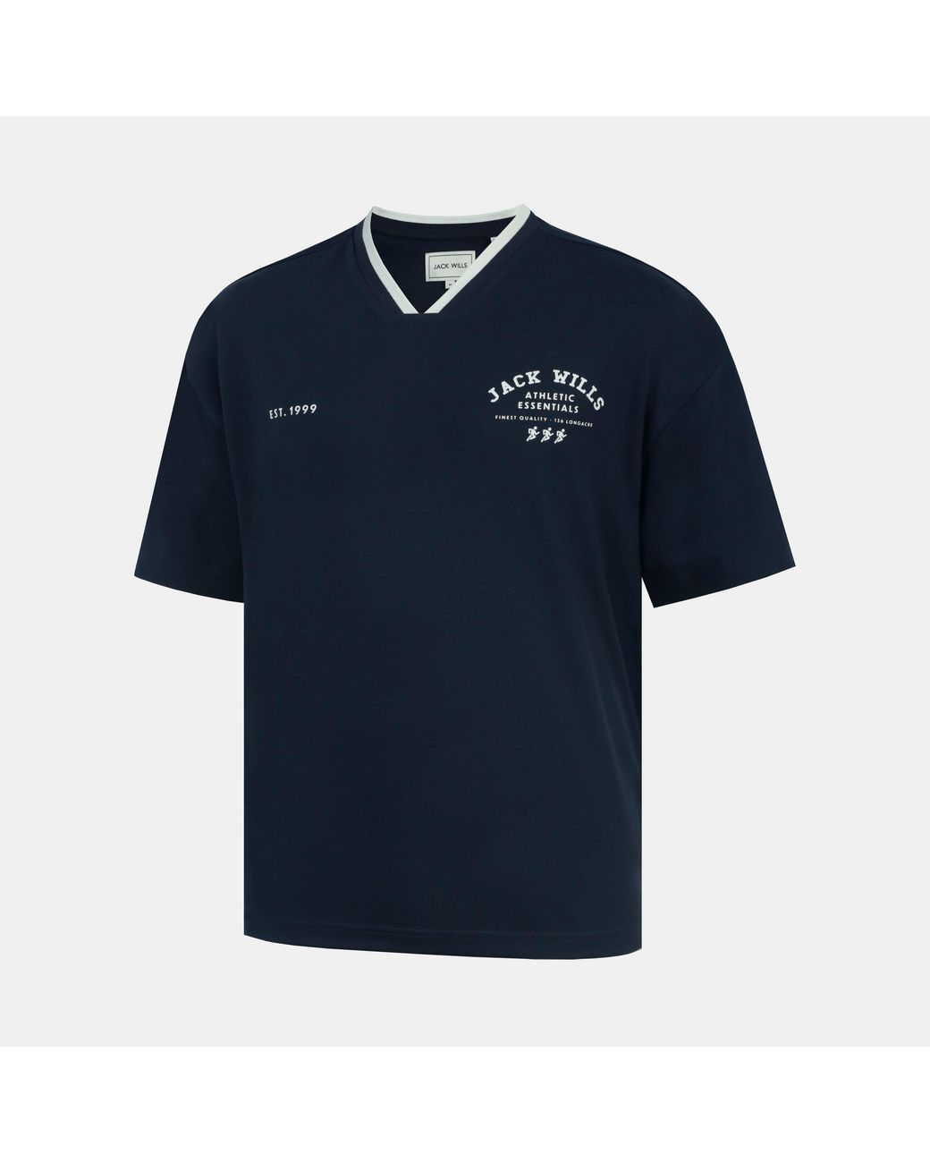 Jack Wills Blue V-Neck Short Sleeve Oversized T-Shirt for men