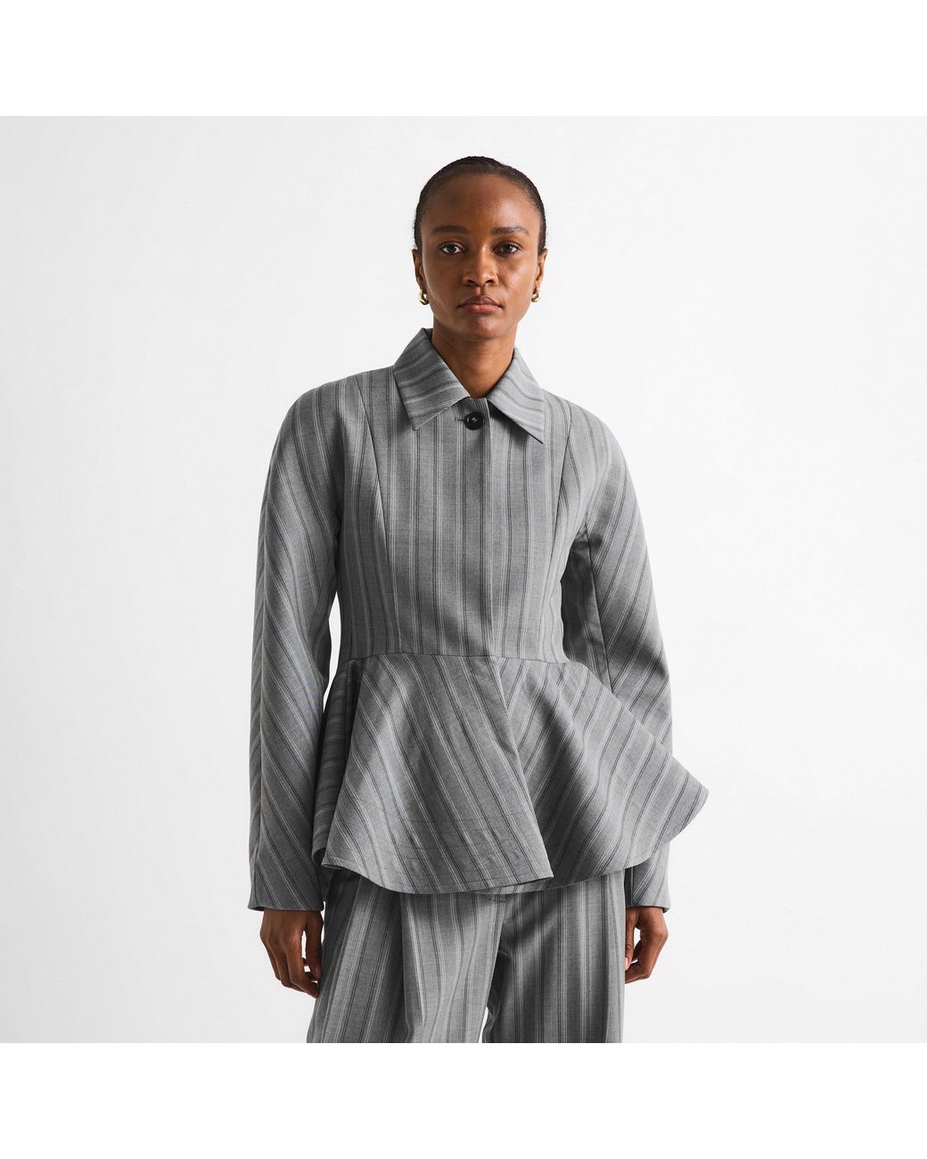 Stella McCartney Gray Peplum Top