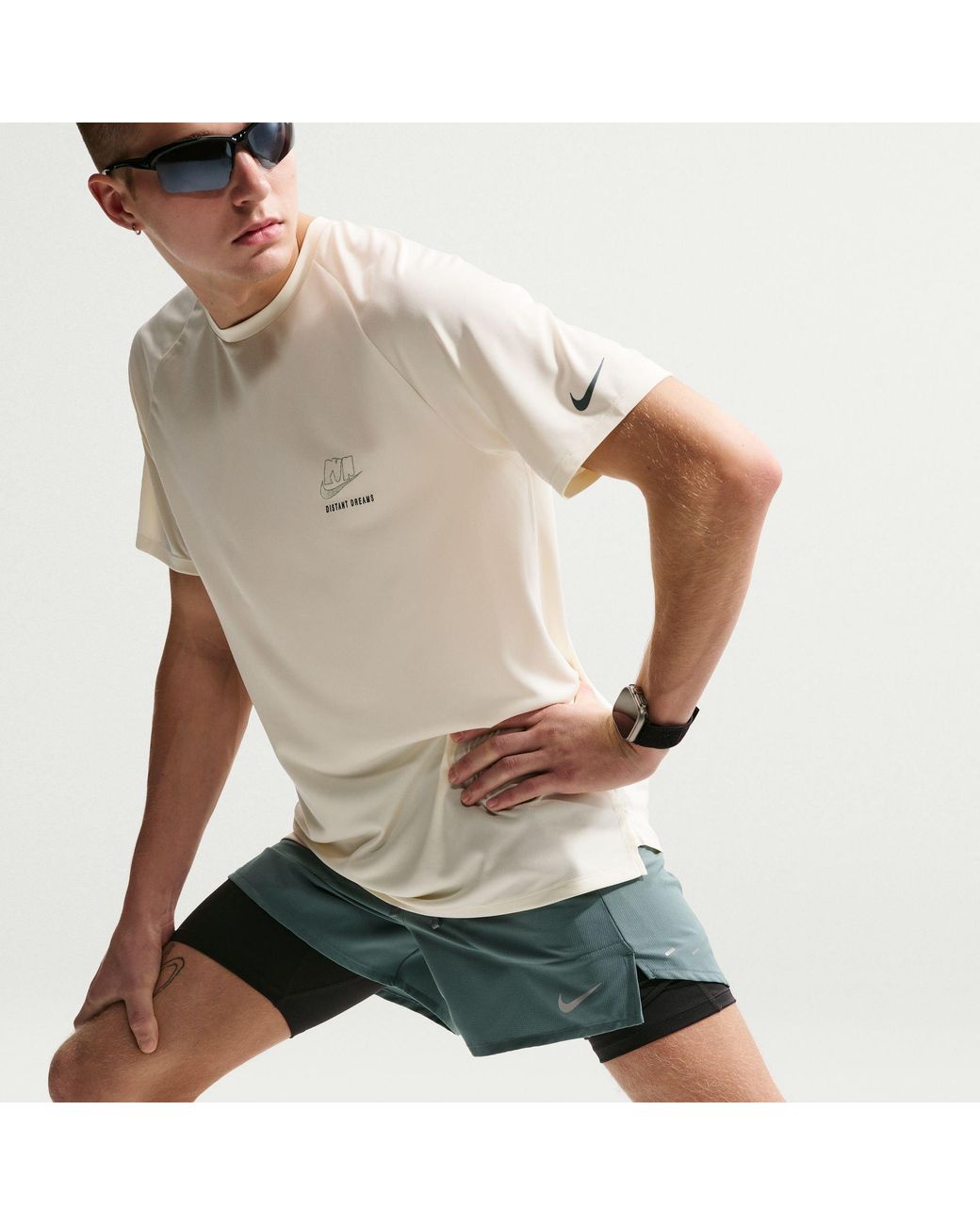 Nike Blue Stride 5In Performance Shorts for men