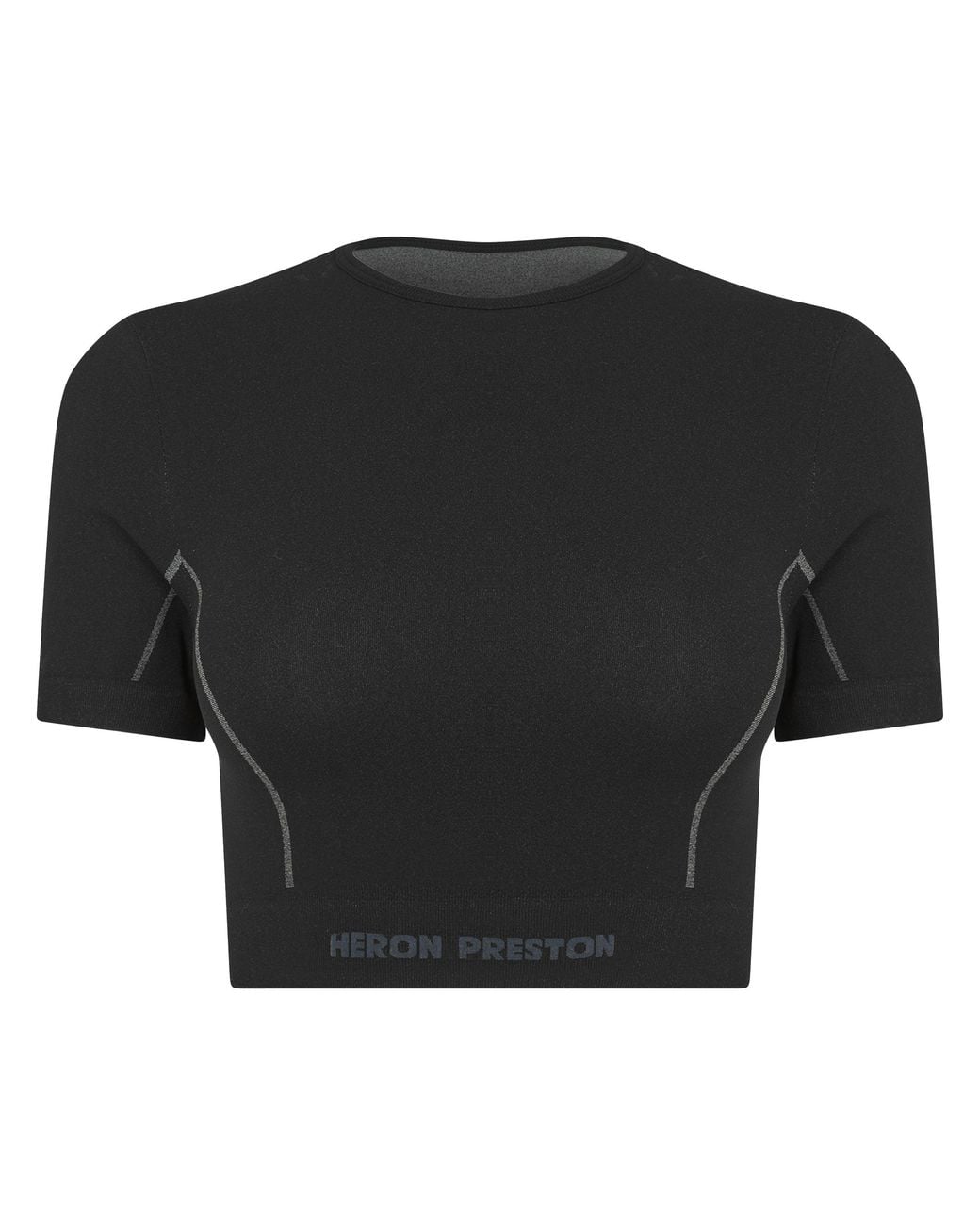 Heron Preston Black Active Short Sleeve Crop Top