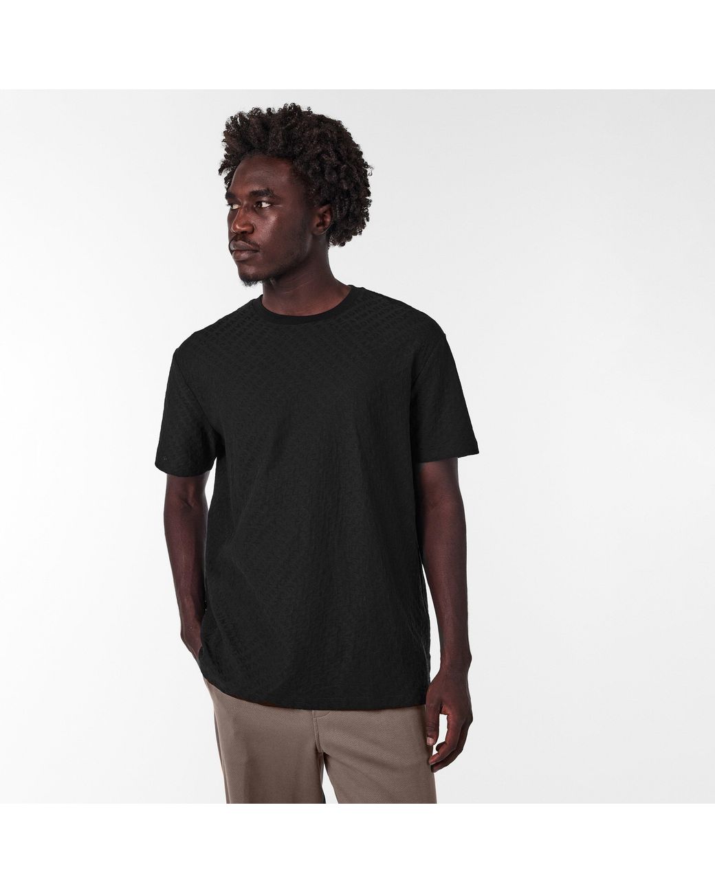 ARMANI EXCHANGE Black Regular Fit T-Shirt for men