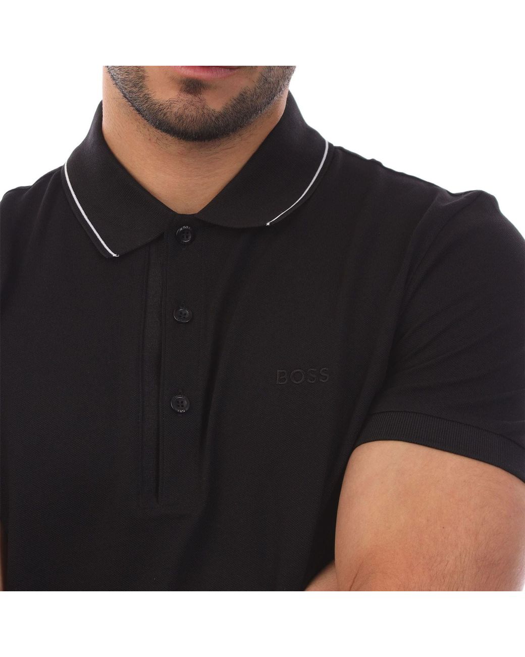 Boss Black Paule 4 Slim Fit Polo Shirt With Tonal Logo for men