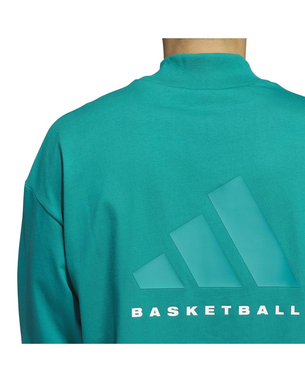 Adidas Blue Basketball Long Sleeve Tee T-Shirt for men