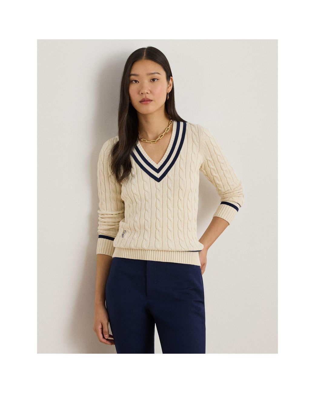 Ralph Lauren White Crew Neck Jumper