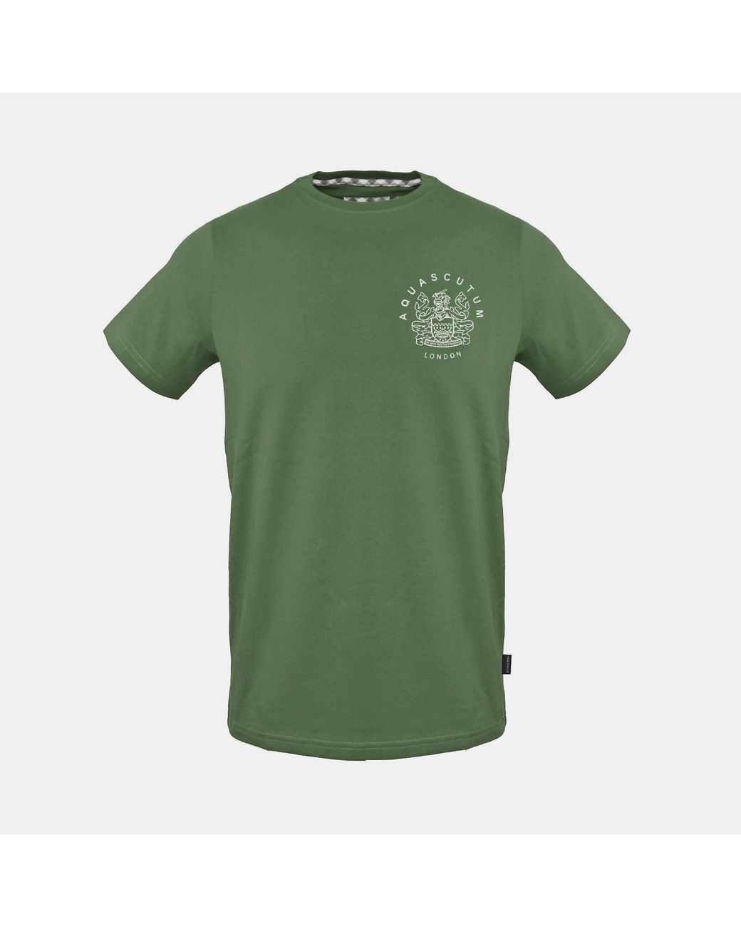Aquascutum Green Cotton Short-Sleeve Crew-Neck T-Shirt for men