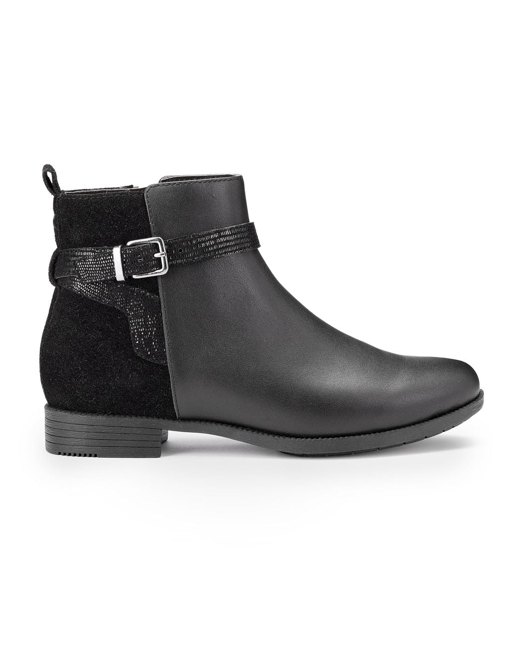 Hotter Black Haydock Ankle Boots Wide Fit