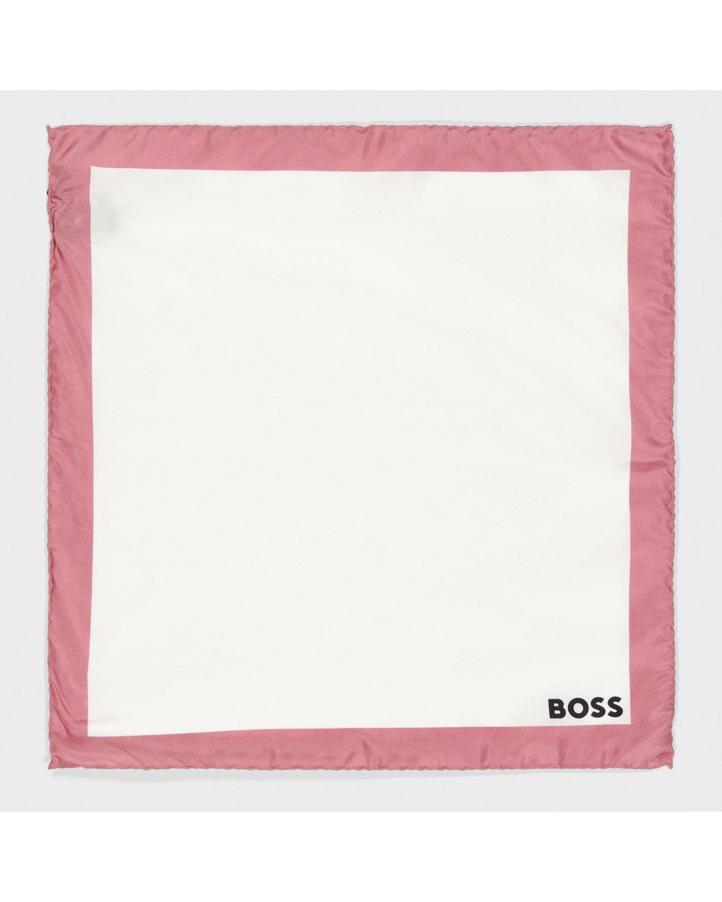 Boss White Pocket Square for men