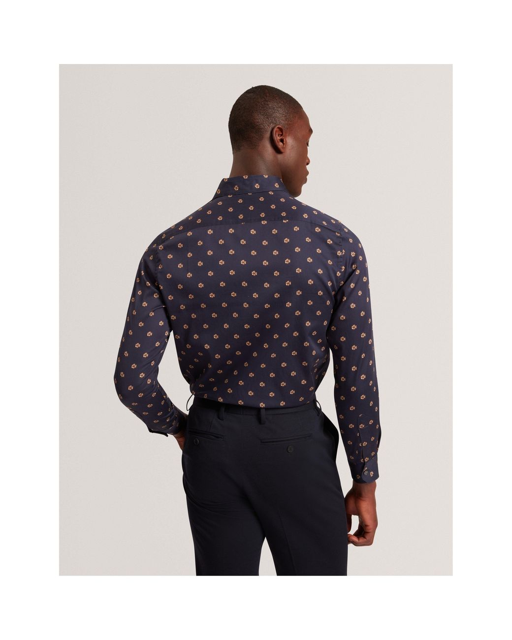 Ted Baker Blue Floral Long-Sleeve Patterned Shirt for men