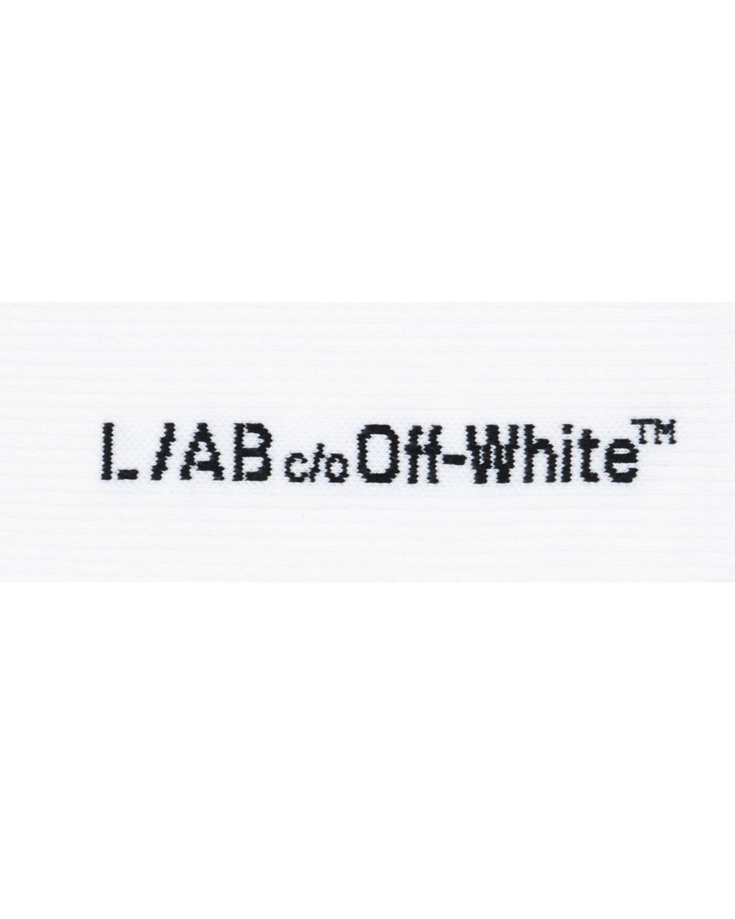 L/AB Off White White Text 3 Pack Crew Socks for men