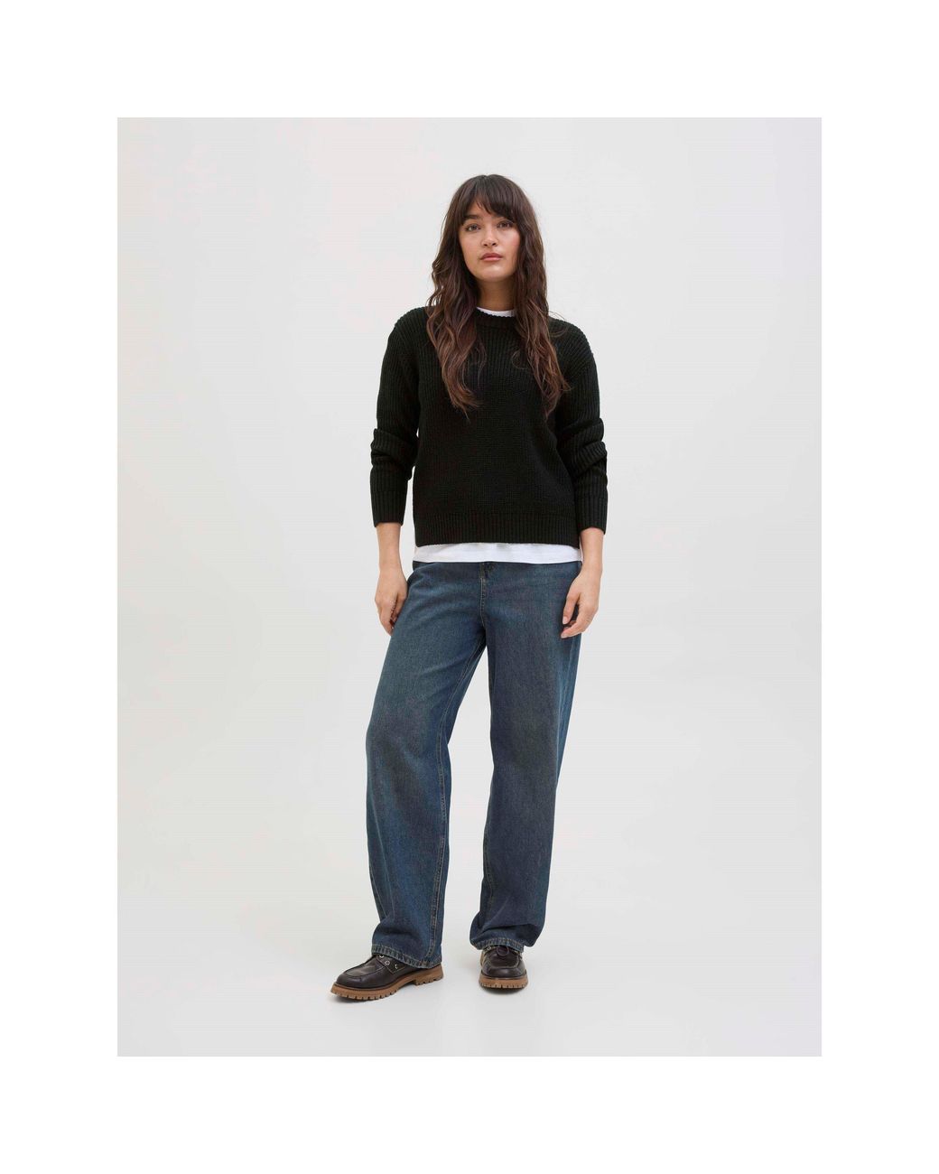 JJXX Black Global Knitted Crew Neck Jumper