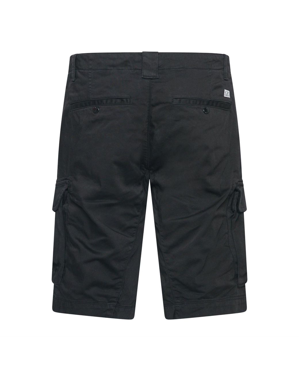 C P Company Gray Sateen Stretch Cargo Shorts for men