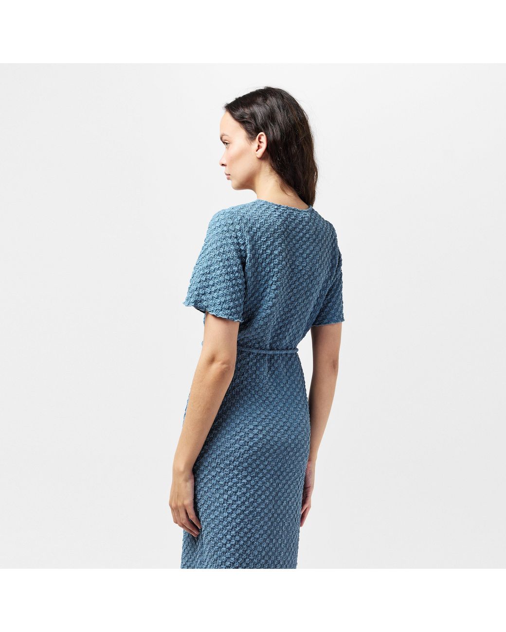 Vero Moda Blue Bubble V A-Line Dress