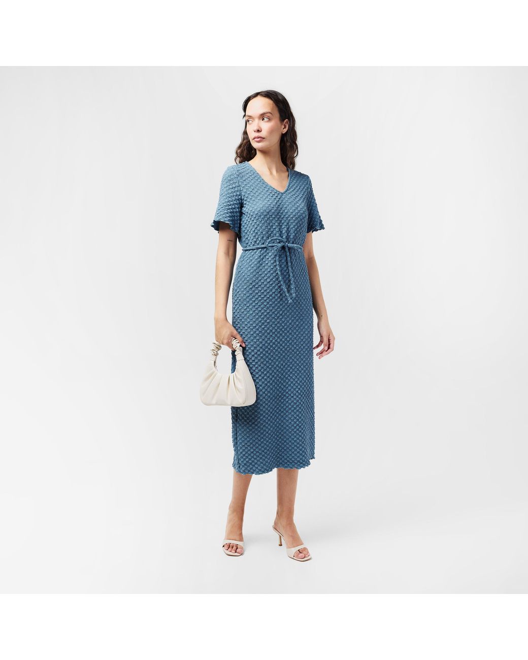 Vero Moda Blue Bubble V A-Line Dress
