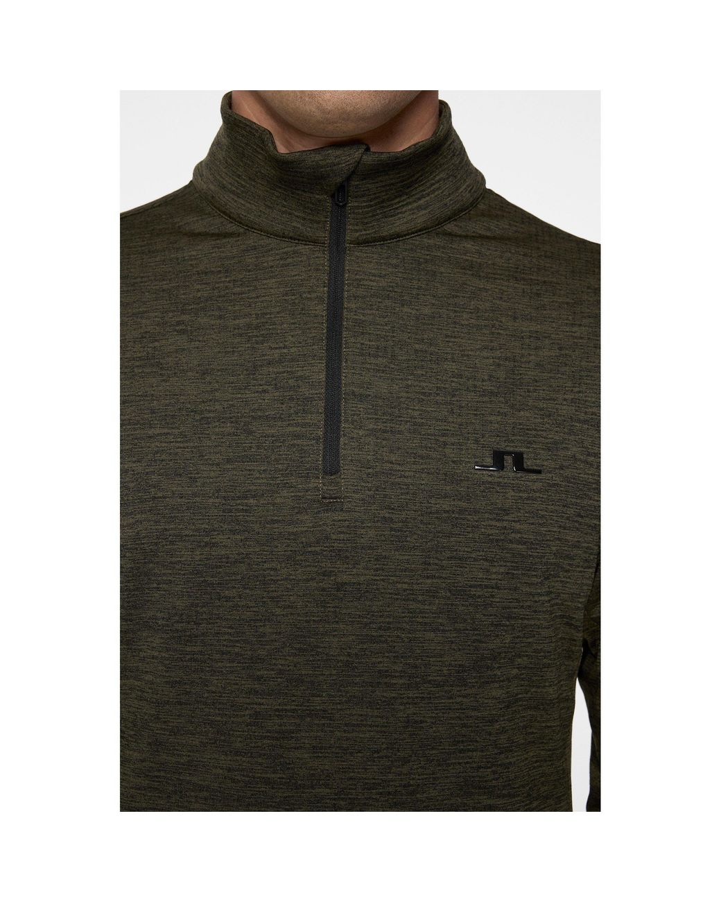 J.Lindeberg Green Destry Quarter Zip Pullover for men
