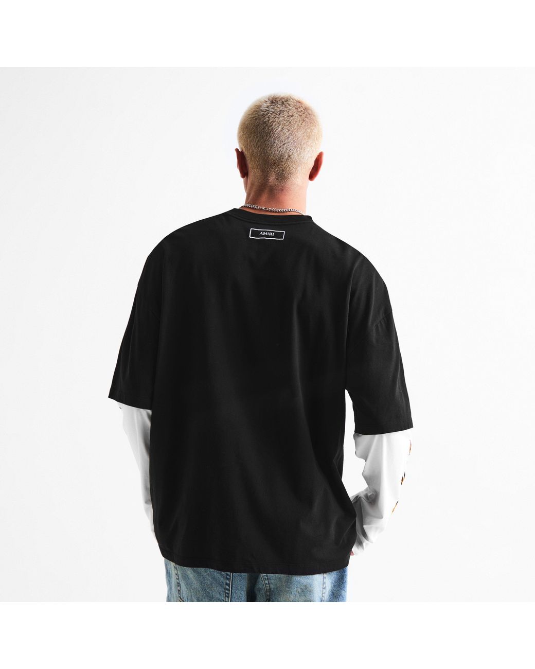 Amiri Black Burnt Out Cotton Oversized-Fit Long-Sleeve T-Shirt for men