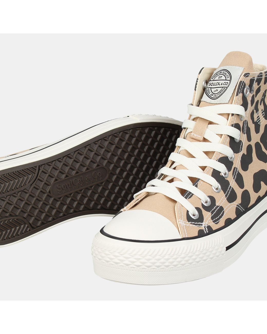 SoulCal & Co California White Canvas High Top Platform Trainers