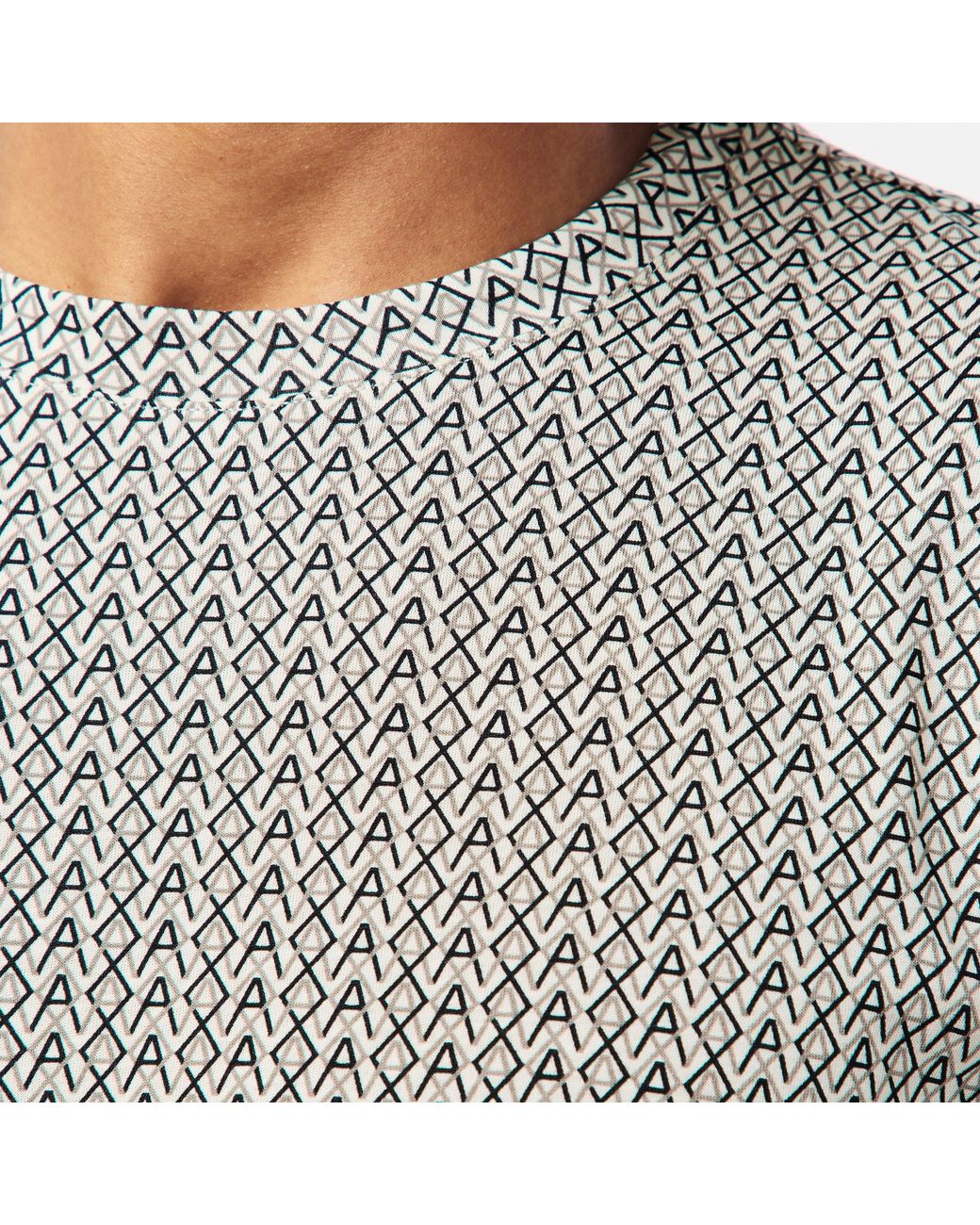 ARMANI EXCHANGE Gray Ax All Over Print T-Shirt for men