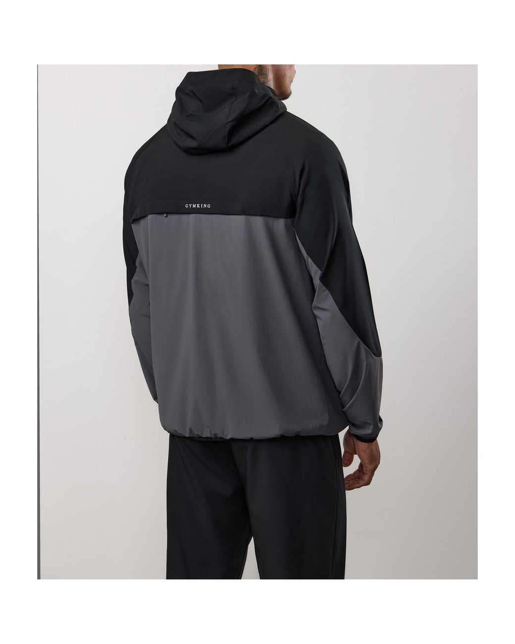 Gym King Black Progress Long Sleeve Windbreaker for men