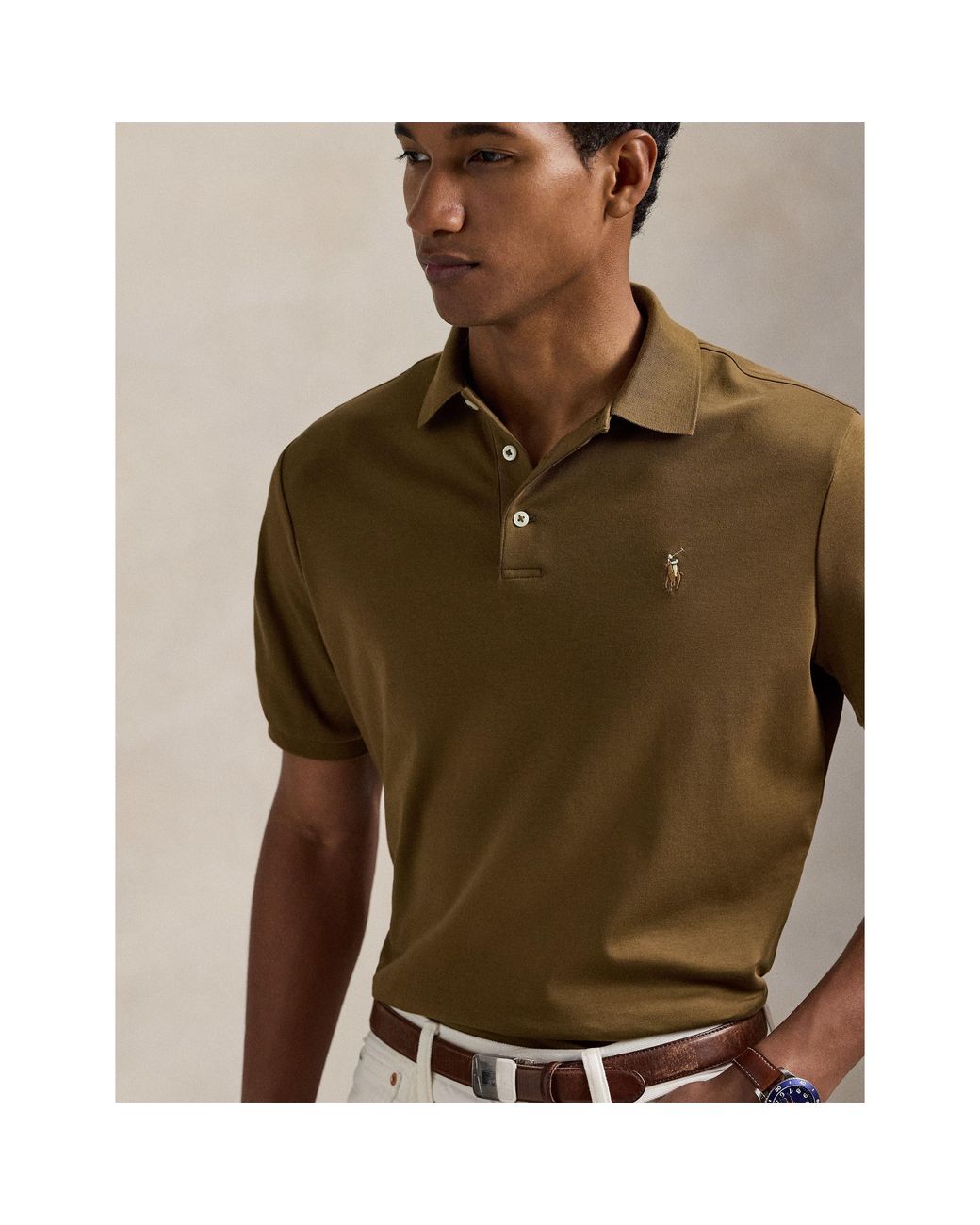 Polo Ralph Lauren Green Slim Fit Short Sleeve Polo Shirt for men