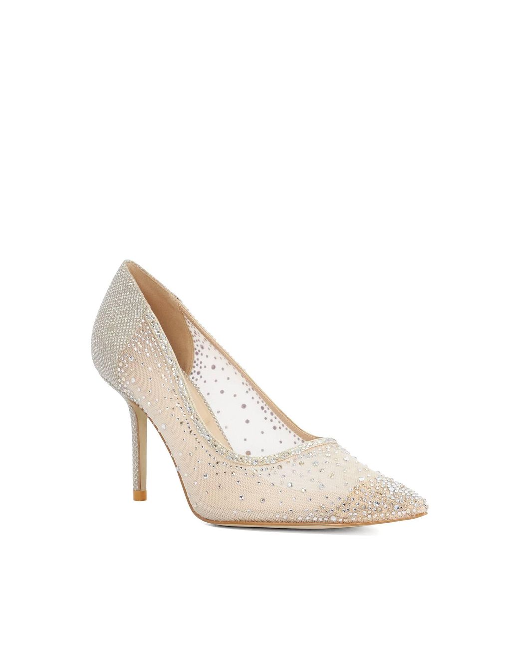 Dune White Bejewells Stiletto Court Shoes
