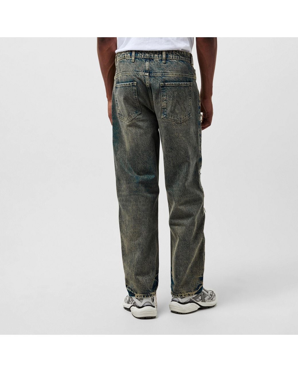 Represent Gray Denim Straight Leg Jeans for men