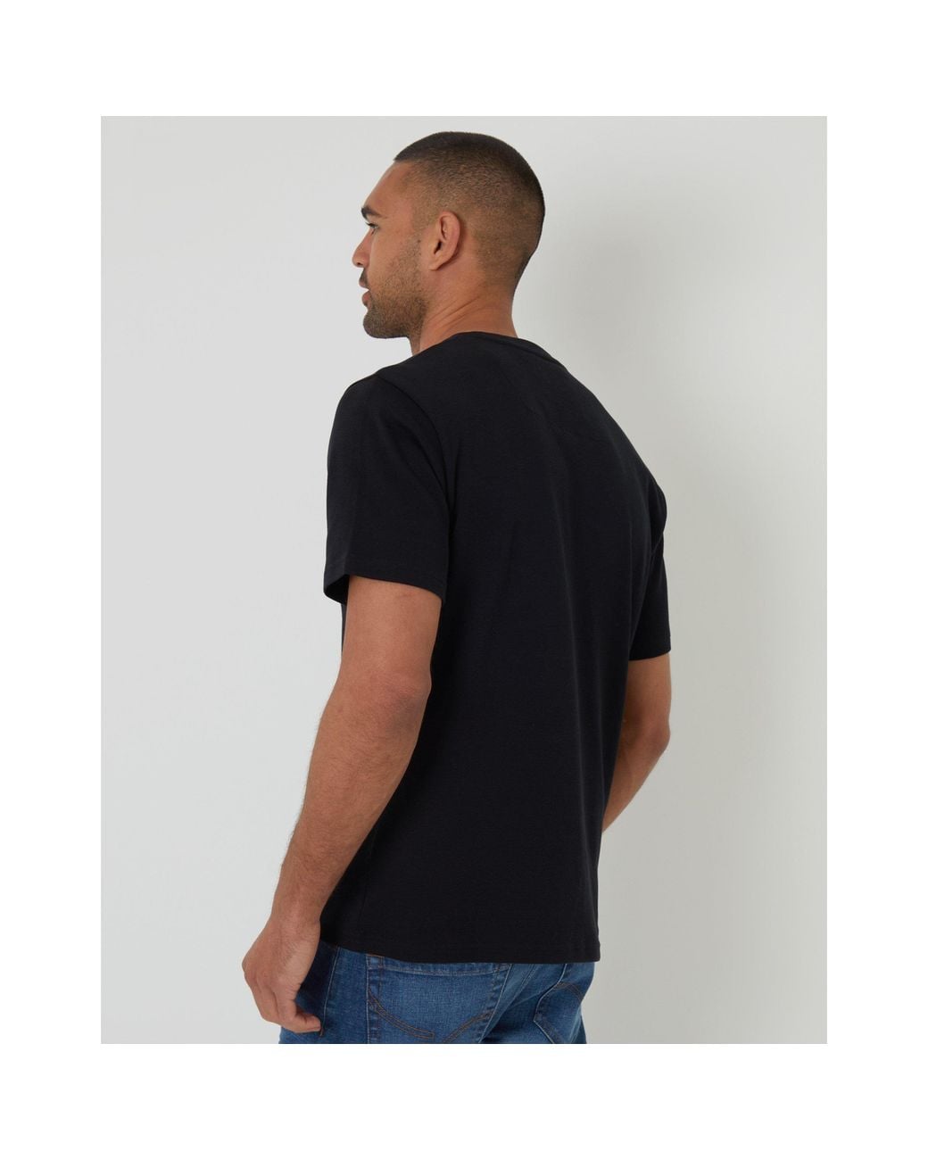 Threadbare Black Havana Regular Fit T-Shirt for men