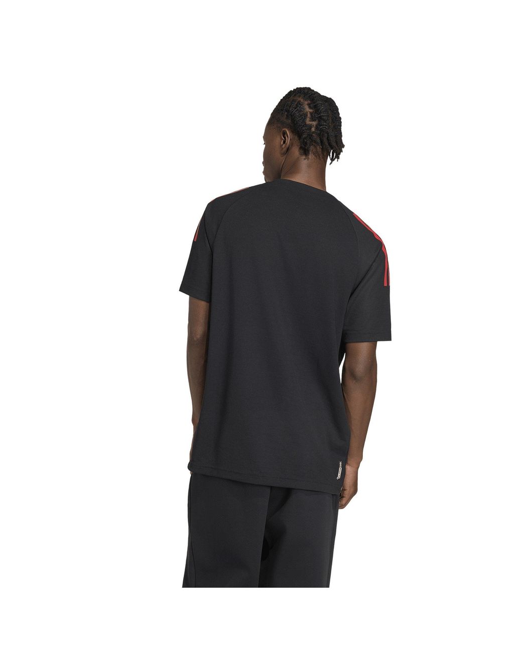 Adidas Black Classic 3 Stripe Sereno T-Shirt for men
