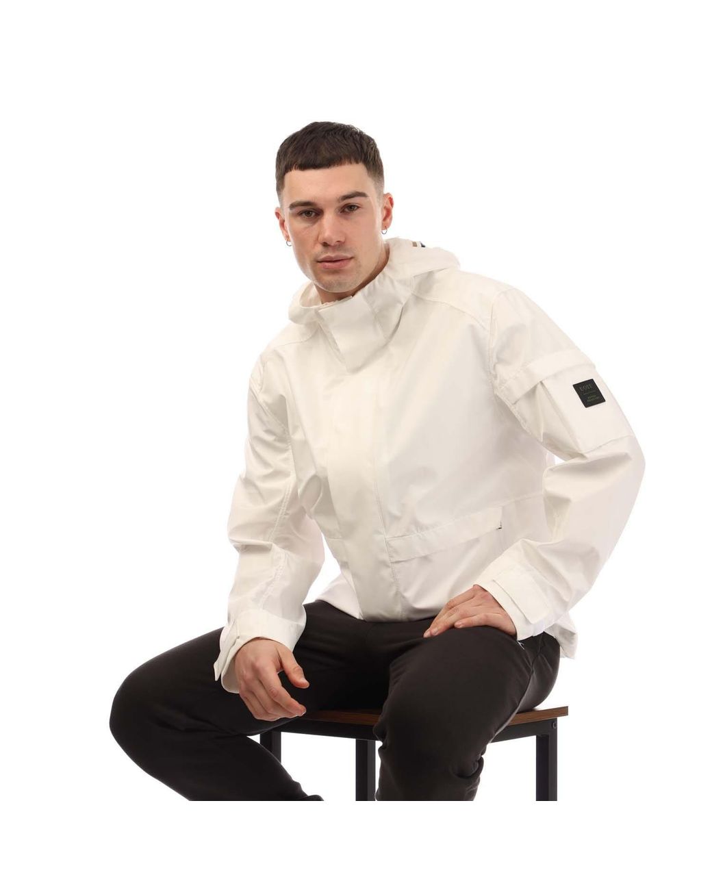 Boss White Despero Hooded Softshell Jacket for men