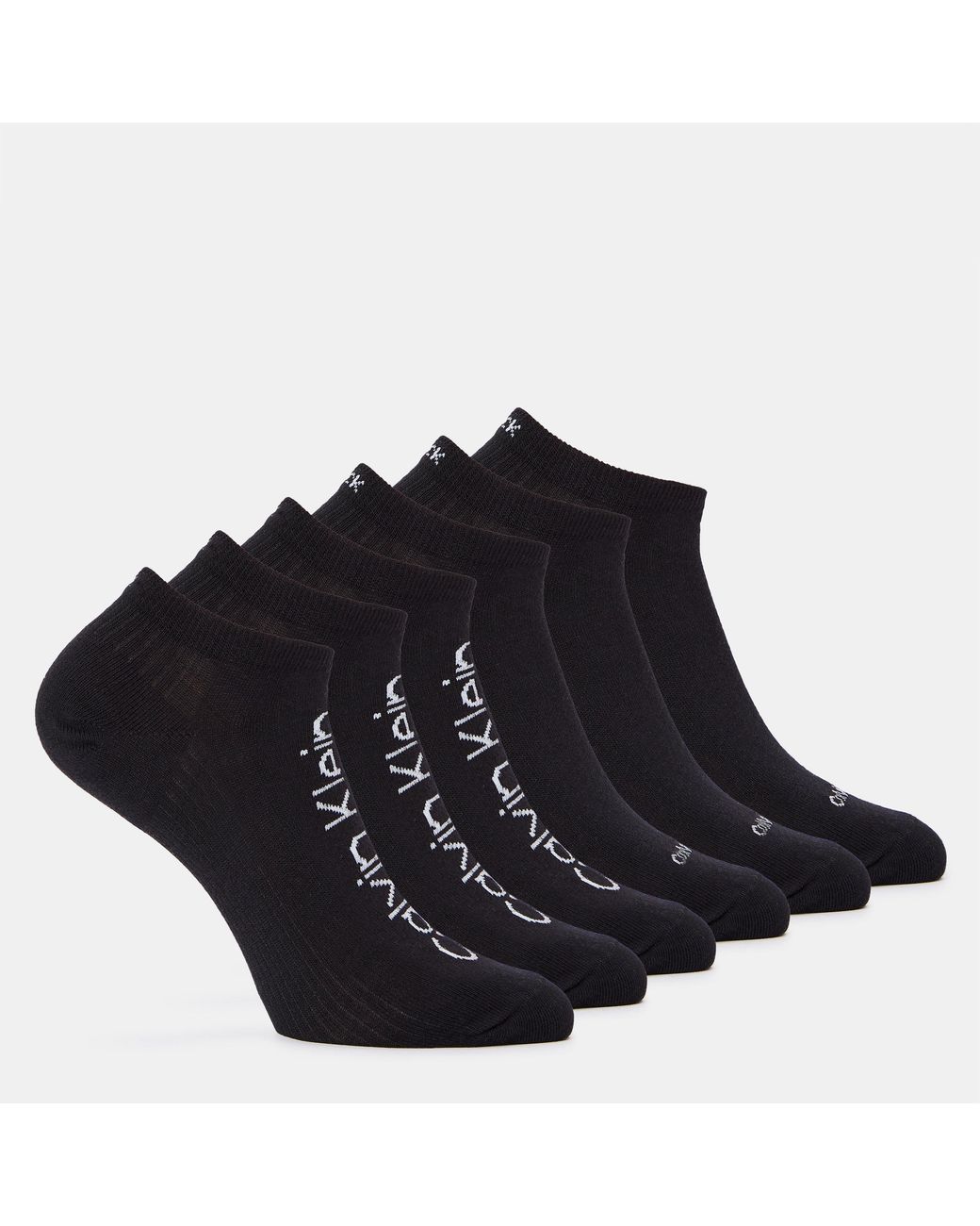 Calvin Klein Black 6-Pack Trainer Socks